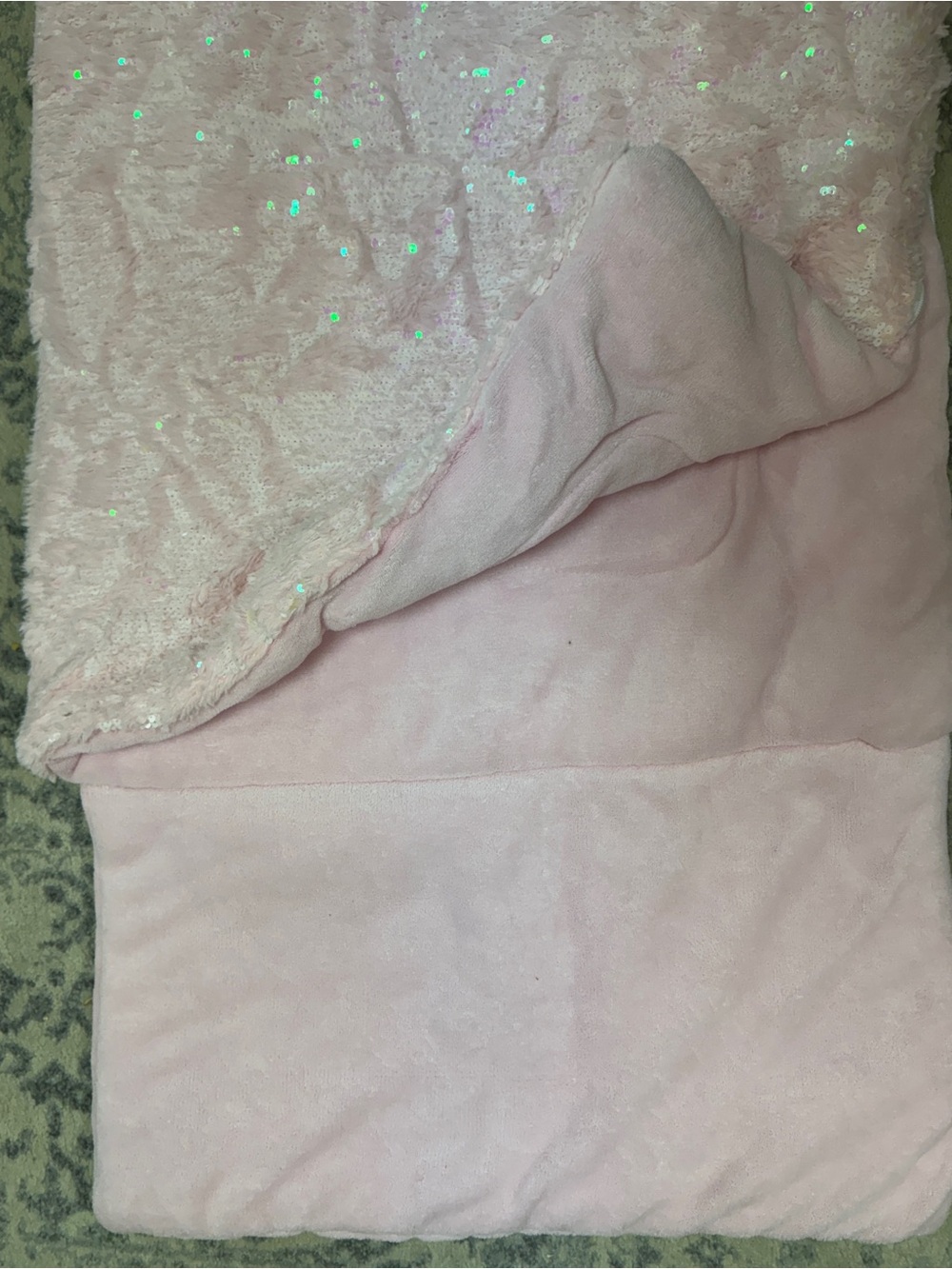 Max Studio Light Pink Sequin Plush Throw Blanket